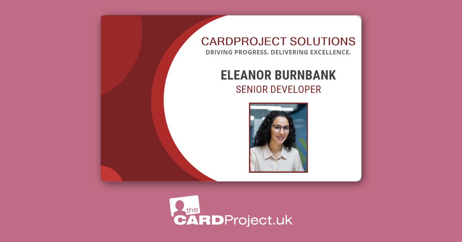 Red Curve Double Sided Staff ID Card (FRONT)